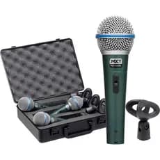 MICROFONE DINÂMICO DE METAL CHUMBO, PROFISSIONAL C/CHAVE - 3 PÇS - PRO BTM-58A