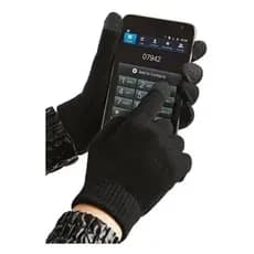 Luvas De Lã Preta Touch Screen Inverno Tamanho Único Unisex