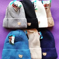Touca/Gorro Infantil sem bombom Lisa Forrada Por Dentro Meninas e Meninos Inverno Proteção Frio Elásticas Versáteis