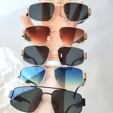 Óculos de Sol Poligonal Dourado Cobre Tendência De Luxo Petite Frame UV400 Moda Hype Unissex Masculino Feminino.