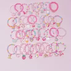 24 Pulseiras(6 conjuntos) Para Criança Infantil Frutas Doces Coloridos