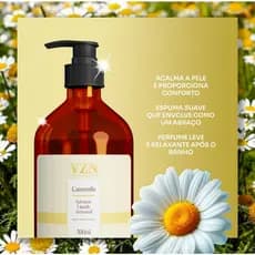 VZN CÓSMETICOS Sabonete Líquido Artesanal 500ml Camomila – Calmante Natural e Hidratação Suave