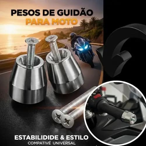 Peso de Guidão PCX 150 160 Honda  Pesinho em aço Preto Esportivo Acessório Moto Esportivo Universa peso cromado l