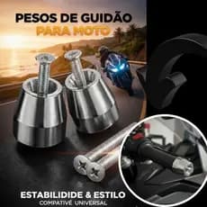 Peso de Guidão PCX 150 160 Honda  Pesinho em aço Preto Esportivo Acessório Moto Esportivo Universa peso cromado l