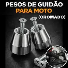 Par de Pesos de Guidão para Moto Cromado Premium Fan Titan Cargo 125 150 160 Estilo Pcx