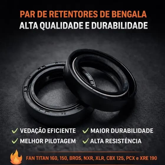 Par Retentor Bengala Mola Dupla Cg Titan Fan 150 160 Bros Cbx 150 Pcx 150 200 Xre 190
