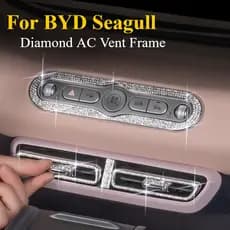 Para BYD Seagull/Dolphin Mini 2024-2025 : Estrutura De Ventilação AC Diamante-Borda De Decoração De Cristal Com Suporte