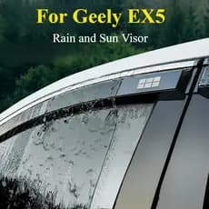 Para Geely EX5 Viseira De Chuva E Sol Protetor De Janela Lateral Fluxo De Ar Fresco Em Dias Chuvosos Calor Durável