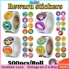 Adesivos de Recompensa, 500 Unidades, Cartoon, para Alunos, Motivar Crianças, Brinquedos Educativos, para Professores e