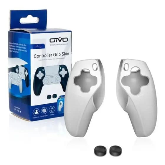Capa de Silicone Antiderrapante Para Controle PS5 Com Grips Analógicos Proteção Total