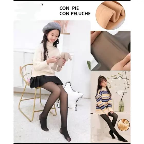 Meia Térmica Forrada Fofa Translúcida Super Elástica Infantil Slim P/M/L