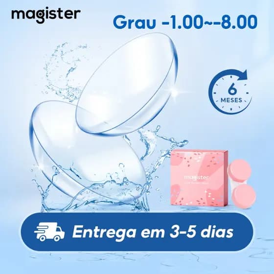 (-1.00 ~-8.00)Lente De Contato Miopia Magister Lentes De Contato Com Grau Natural Maquiagem 1 Par Com Estojo