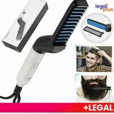 Escova De Alisamento De Pente Elétrico Portátil Para Barba De Cabelo Masculino