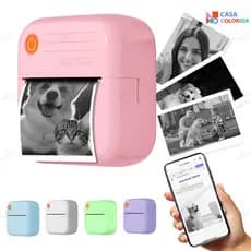 Adequado para Android Ios Mini impressora térmica portátil animação Design foto impressora sem fio+Rolo Papel