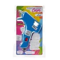 Pistola Cola Quente Pequena Azul 10w Profissional Com Botão (127v e 220v) - Gatte