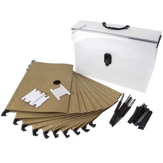 Maleta Arquivo Delloplast C/ 10 Pastas Suspensas Kraft Cor Cristal