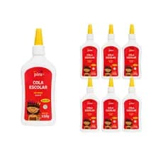Cola Branca 110g Kit C/ 6 Tubos Bico Dosador Piratininga