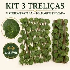 Kit 3 treliça de madeira real tratada Hera Jiboia Facíl Instalação Resistente Sol Chuva Área Sanfona