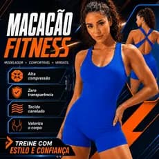 Macaquinho Fitness Alça Slim Zero Transparência Bojo Removível Academia Macacão