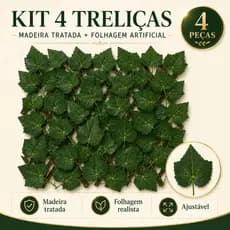 Treliça de madeira kit 4 Decoração Jardin Resistente Sol Plantas tratada Cerca Painel 2m Ajustável