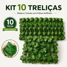 Kit 10 Treliça madeira Sanfona Folhas Painel Grade Tratada Decoração 2m Cerca Expansível Flores Hera