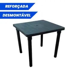 Mesa Plástica Quadrada Desmontável Área De Lazer Jardim Piscina Praia Verão Jantar 83x83cm Cores