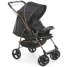 Carrinho de Bebê Milano Reversível Galzerano Passeio Resistente Retrátil Infantil Preto Cobre - 1016