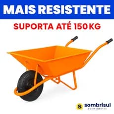Carrinho De Mão 150Kg Reforçado Pneu Câmara Caçamba Extraforte Tipo Tramontina Carriola Construção