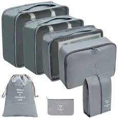Kit Conjunto 7 Peças Organizador De Viagens Organizadoras Para Malas Bolsa
