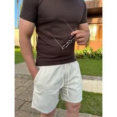 Shorts Linho masculino praia verão confortável