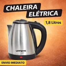 Chaleira Elétrica Inox 1,8L Unitermi Atacama 127V – Desligamento Automático + Base 360°