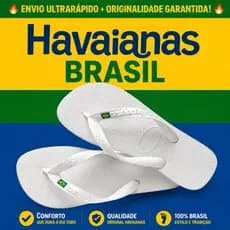 Chinelo Havaianas Brasil Original Unissex Branco Confortável Envio imediato