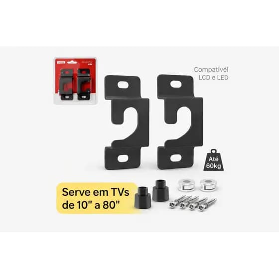 Suporte TV Fixo Universal 10 a 80 Polegadas Compatível LCD e LED – Fácil Instalação