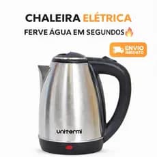 Chaleira Elétrica 1,8L Inox Ferve Rápido Desliga Automático 127V Base 360° Envio Imediato