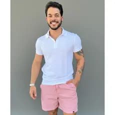 Camiseta Polo de zíper masculina Original M Artt