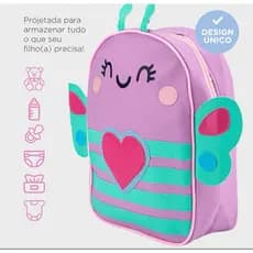 Mochila infantil borboletinha bolsa infantil criança bebê envio imediato