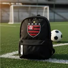 Mochila masculina/feminina time carioca bordado futebol brasileiro impermeavel com estojo