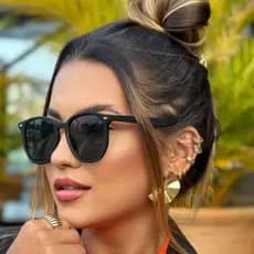 Óculos Grande de Sol Unissex Hexagonal Degrade Fume Preto Marrom em Acetato UV 400 Oferta