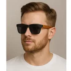 óculos de sol haste clássico em madeira bambu moda retro e proteçao uv400