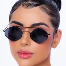 Óculos de Sol Feminino Hexagonal Verão Praia diferente chique luxuoso