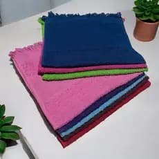 Kit com 10 Toalhas Social com Franja, para uso Escolar, Mão, Rosto, Boca, ideal para Bordar.