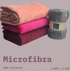 Manta casal microfibra antialérgica 100% Poliéster medindo 1,80m X2,00m,em diversas cores.