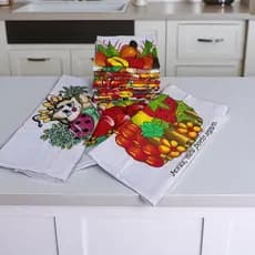 KIT 15 PANOS DE PRATO GRANDE 100 %  ALGODÃO TAMANHO 45X75 CM DE COZINHA COM ESTAMPA ENXUGANTE USO DIARIO LIMPEZA COZINHA