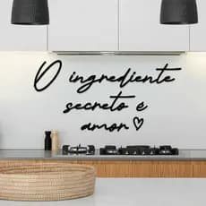 Quadro para Cozinha O Ingrediente Secreto É Amor Frase Em Mdf
