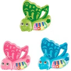 Mini Teclado Borboleta c/ Luz e Música Rosa Azul Verde Infantil