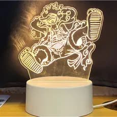 Luffy Nika One Piece Presente Geek Quadro Decorativo Em Acrílico Luz Branco Quente
