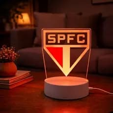 Luminária Decorativa LED São Paulo Futebol Clube Acrílico