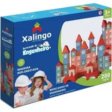 Blocos De Montar Brincando De Engenheiro 200 Peças 3+ Anos - Xalingo