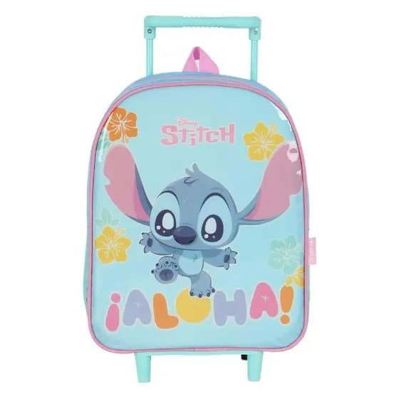 Mochila Stitch Baby Rodinha Creche Azul Stitch Aloha