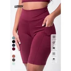 Short Academia Fitness Feminino Com Bolso e Cintura Alta Zero Transparencia